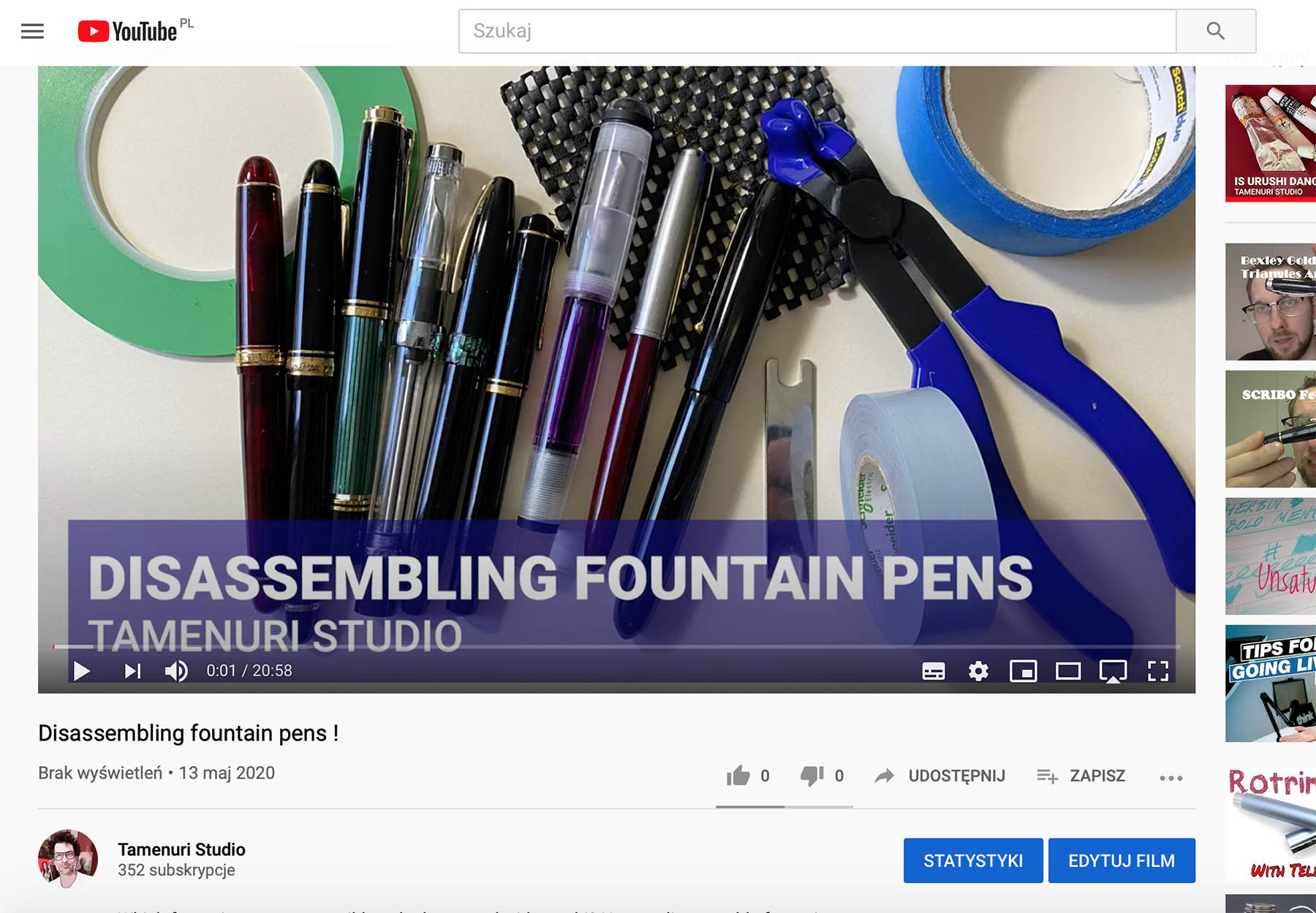 Disassembling fountain pens
